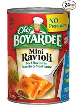 Bite Size Beef Ravioli in Meat Sauce 